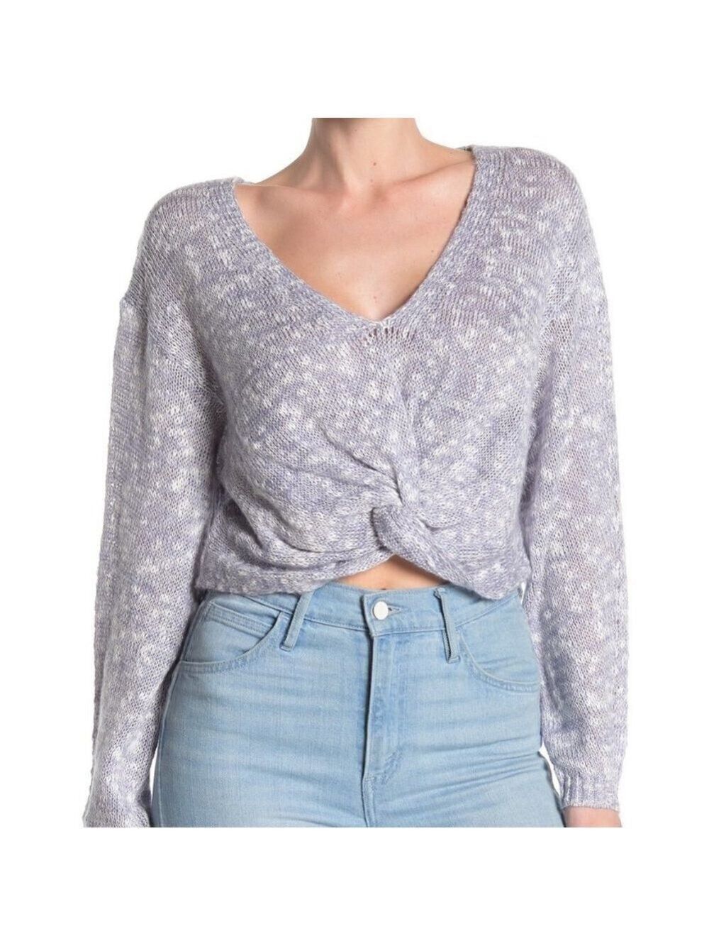 BCBGENERATION New Cropped Metallic Blue Twist Knot